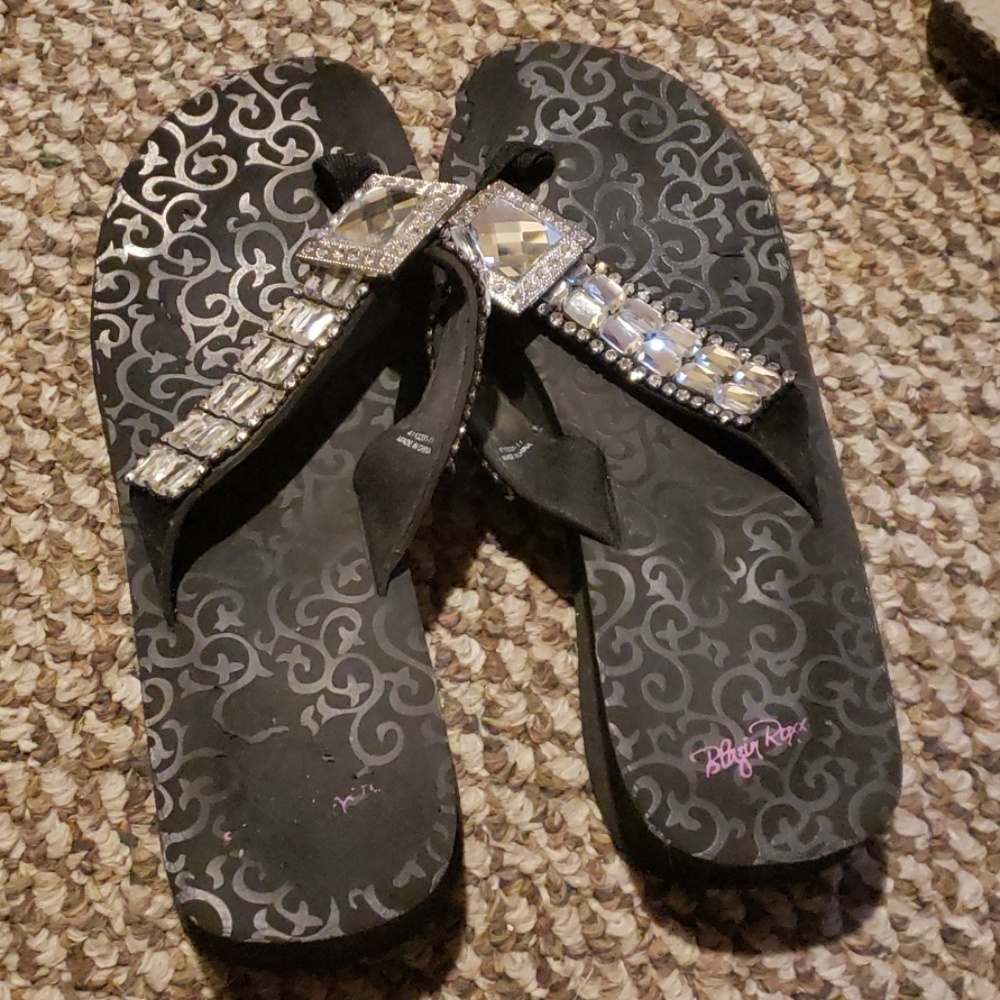 Black flip flops